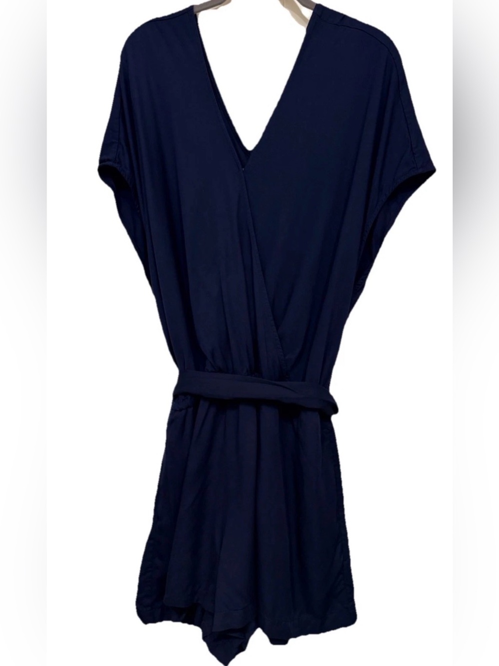 Gap Navy Blue Romper XXL Modal V-Neck Belted Shorts Jumpsuit Women’s